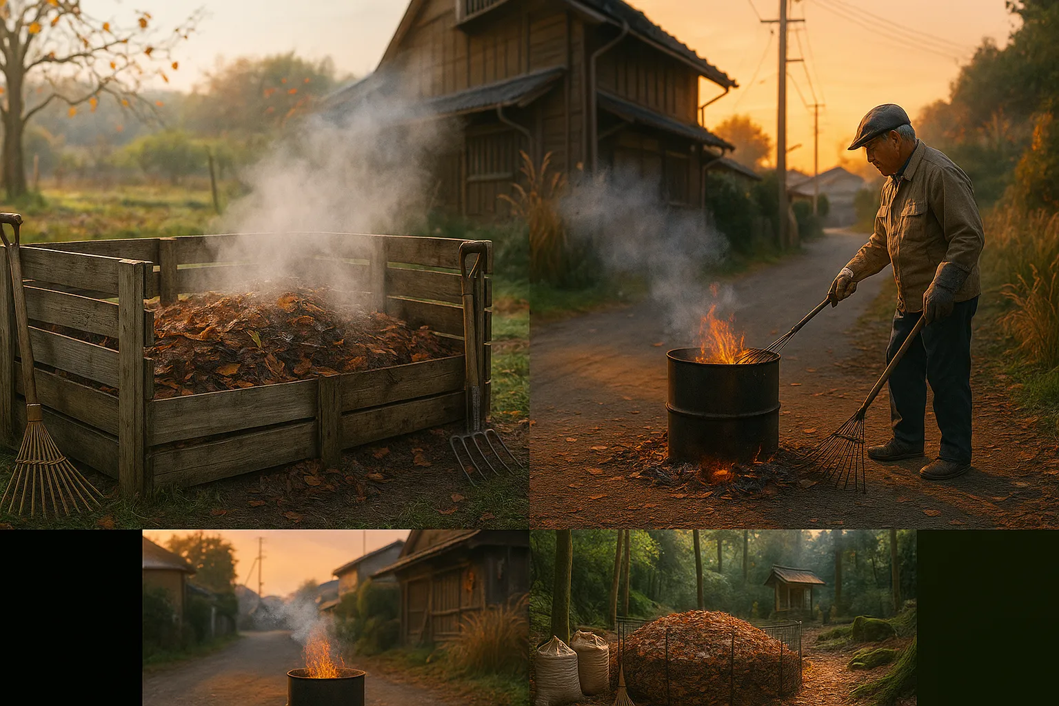 昔は落葉と言えば焚火だった。