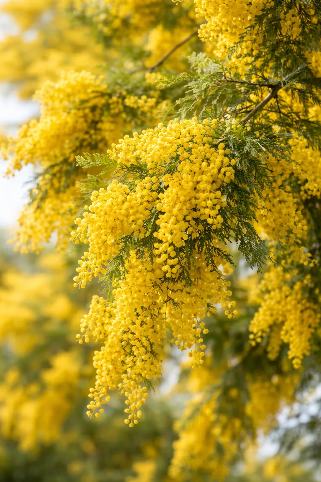 庭に幸せの黄色を